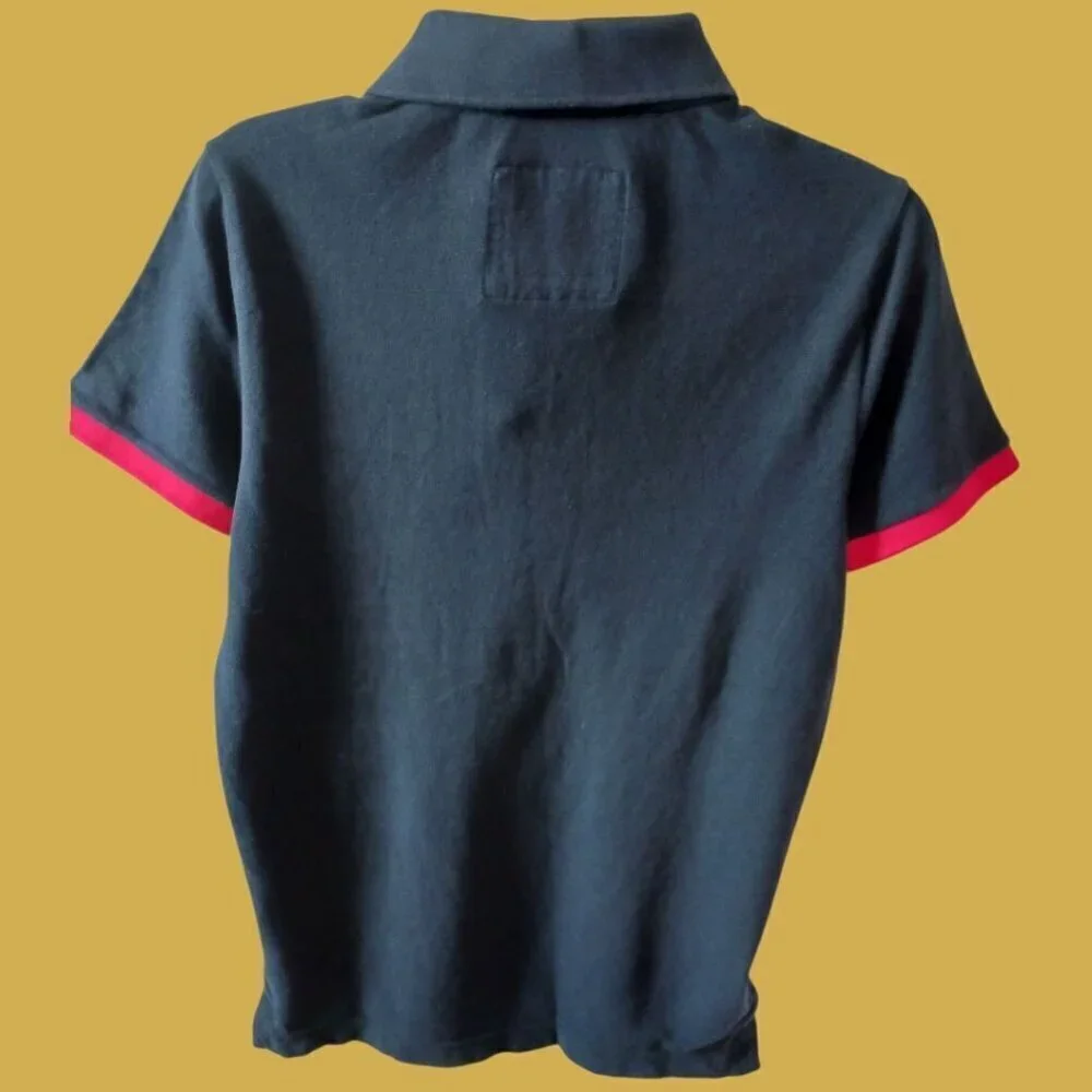 Abercrombie & Fitch Muscle Polo Shirt XL Casual Boy Navy/red  XLarge